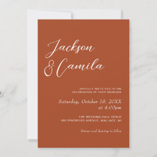 Photo Terracotta Fall Wedding Invitation