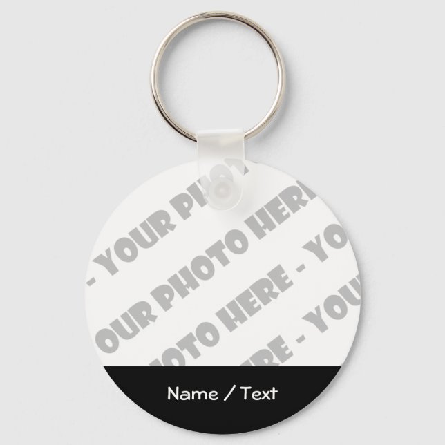 Photo & Text Basic Keychain - Create Your Own (Front)
