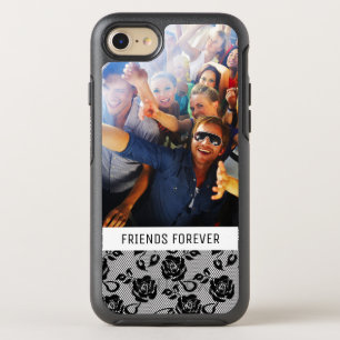 Photo & Text Black lace pattern OtterBox Symmetry iPhone 8/7 Case