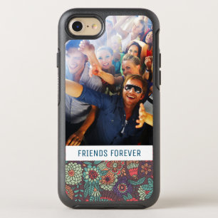Photo & Text floral cartoon pattern OtterBox Symmetry iPhone 8/7 Case
