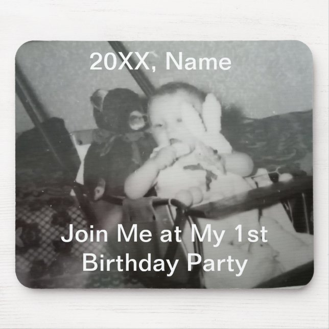 Photo Text Name Year, Customize, Keepsake  Mouse Pad (Front)