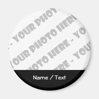 Photo & Text Round Magnet - Create Your Own