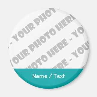 Photo & Text Round Magnet - Create Your Own