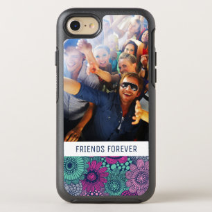 Photo & Text Stylish Floral Pattern OtterBox Symmetry iPhone 8/7 Case