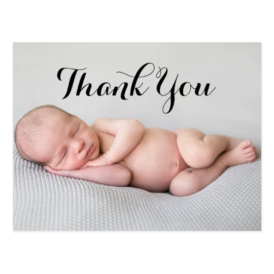 Photo Thank You Baby Birth Announcement Postcard | Zazzle.ca