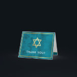 PHOTO THANK YOU bar mitzvah gold star teal blue Card<br><div class="desc">[ NOTE - THE GOLD EFFECT IS A PRINTED PICTURE ] A modern, simple design for a THANK YOU CARD Setup as a template it is simple for you to add your own details, or hit the customize button and you can add or change text, fonts, sizes etc TIP ::...</div>