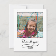 Photo thank you cards kids simple modern stylish