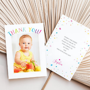 PHOTO THANK YOU cute colourful rainbow writing