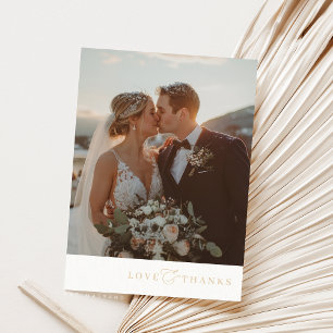 PHOTO THANK YOU elegant romantic ampersand beige Card