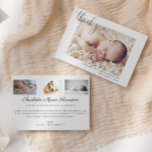Photo Thank You Elegant Script Birth Announcement<br><div class="desc">Thank all your family and friends with this elegant script photo thank you birth announcement.  Customize text on the front and back with your own choice of wording.  Add photos to the front and back to create a truly unique new baby announcement.</div>