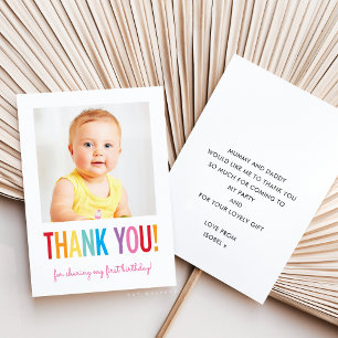 PHOTO THANK YOU modern bold bright colourful type