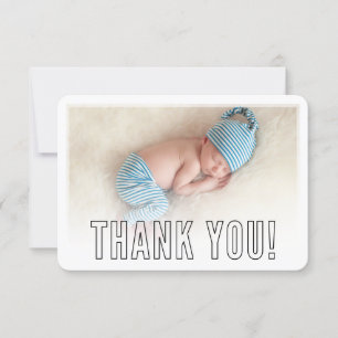 PHOTO THANK YOU modern bold outline overlay black