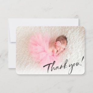 PHOTO THANK YOU modern calligraphy script writing Card