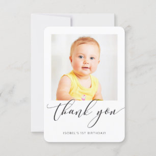 PHOTO THANK YOU modern calligraphy script writing Card