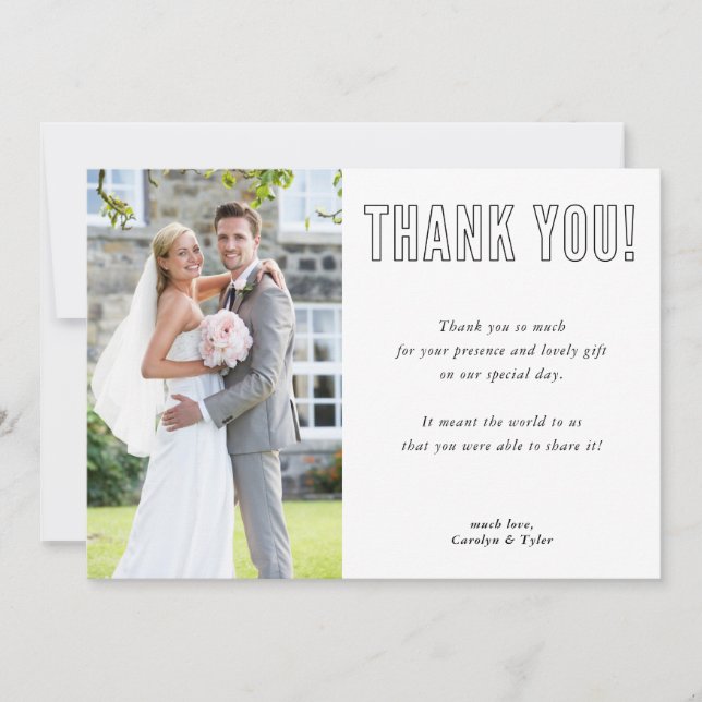 PHOTO THANK YOU modern couple urban font (Front)