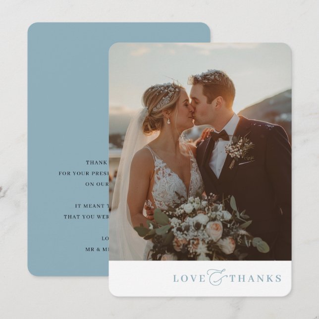 PHOTO THANK YOU modern elegant romantic ampersand  Card (Front/Back)