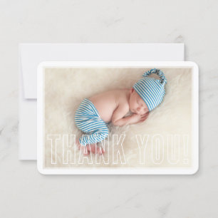 PHOTO THANK YOU modern outline overlay type