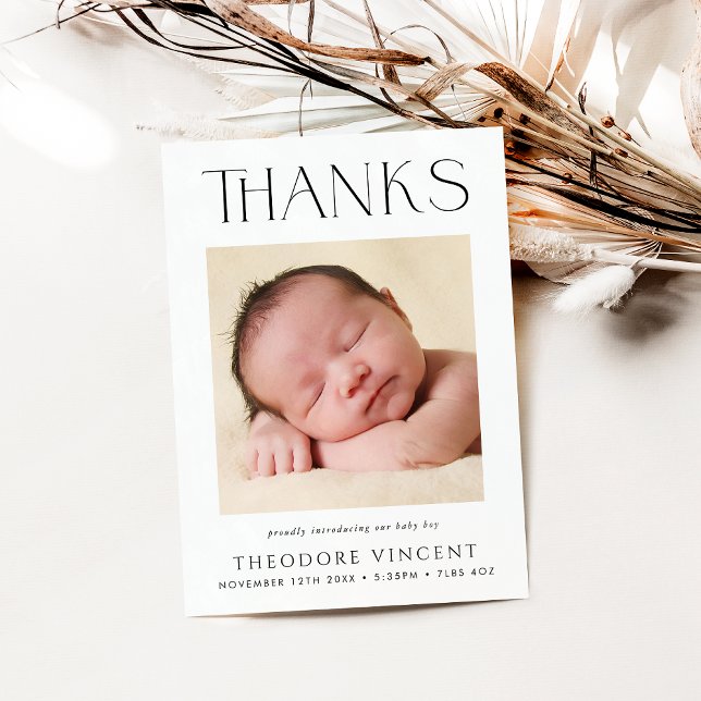 PHOTO THANK YOU modern serif font new baby (Creator Uploaded)