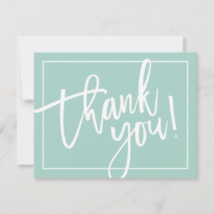 PHOTO THANK YOU simple modern brush lettering mint
