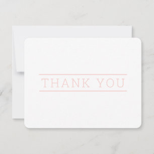 PHOTO THANK YOU simple modern type blush pale pink Card