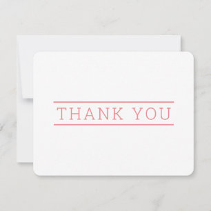 PHOTO THANK YOU simple modern type coral pink Card