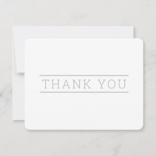 PHOTO THANK YOU simple modern type silver grey Card