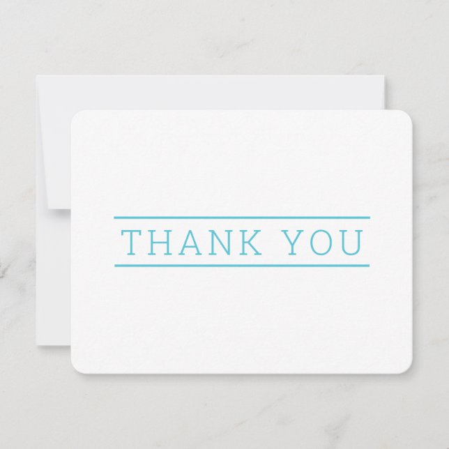 PHOTO THANK YOU simple modern type turquoise blue (Front)