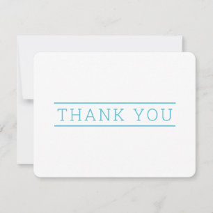 PHOTO THANK YOU simple modern type turquoise blue Card