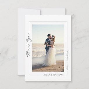 photo thank you wedding guests minimalist card