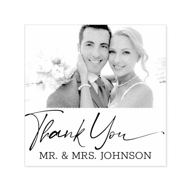 Photo Thank You Wedding Self-inking Stamp (Design)