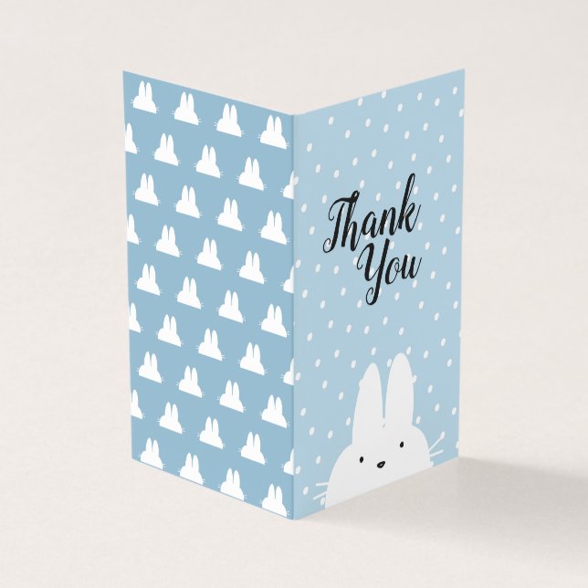 Photo Thank You Winter Kid's Birthday Blue (Outside)