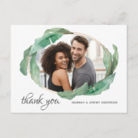 Photo Thank You With Tropical Banana Leaves