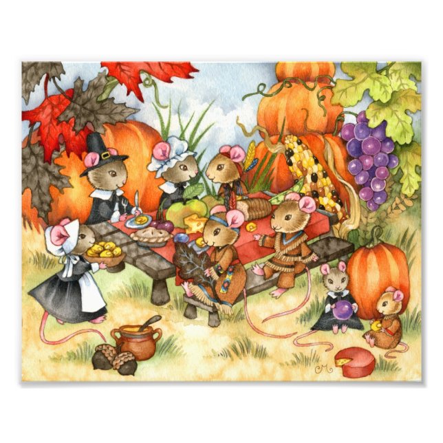 Photo Thanksgiving Mice - Belle impression d'art (Devant)