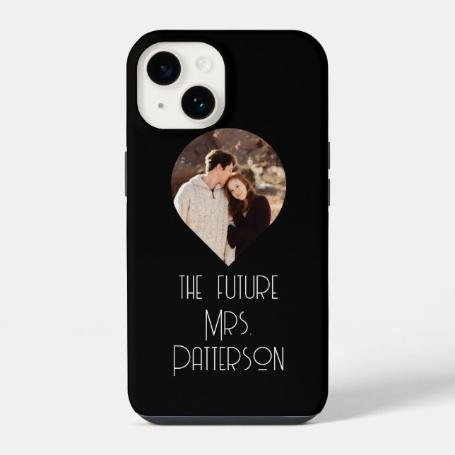 Photo The Future Mrs Modern Bride Script Name iPhone Case (Back)