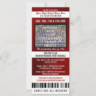 Photo Ticket Class Reunion Invitation