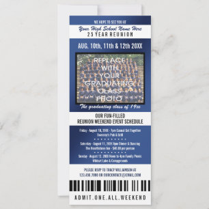 Photo Ticket Class Reunion Invitation