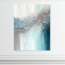 Abstrait Turquoise et Argent Brillants