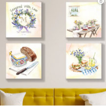 Cuisine Rustique aux herbes d'aquarelle - Monogram