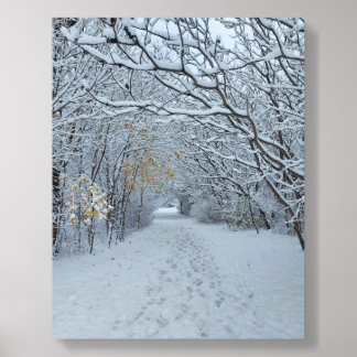Photo Tile Acrylique Parc de neige merveilleux d'hiver Carte blanche