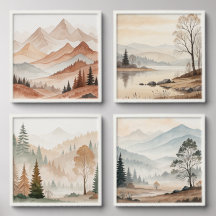 A watery landscape with earthy colors