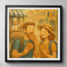Moment de gaufre belge - Scène de rue de charme