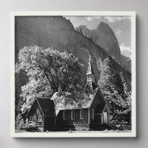 Yosemite Chapelle USA Noir & Blanc