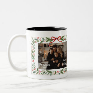 Photo Timeless Classic Christmas Greenery Two-Tone Coffee Mug