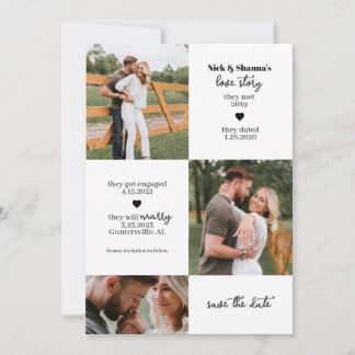 Photo Timeline Save The Date Invitation