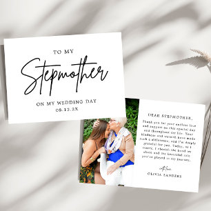 Photo To My Stepmother On My Wedding Day Thank You Card