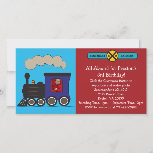 Photo Train Invitation Anniversaire (Devant)