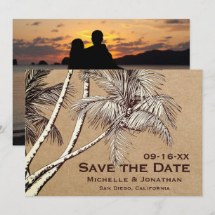 PHOTO Tropical Palm Tree Beach Wedding Save The Date