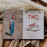 Photo TWO Fast Dirt Bike Birthday Invitation