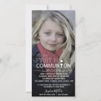 Photo Typography  Communion - Photocard Invitation
