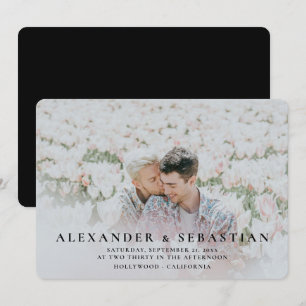 Photo Typography Simple Gay Save The Date Wedding